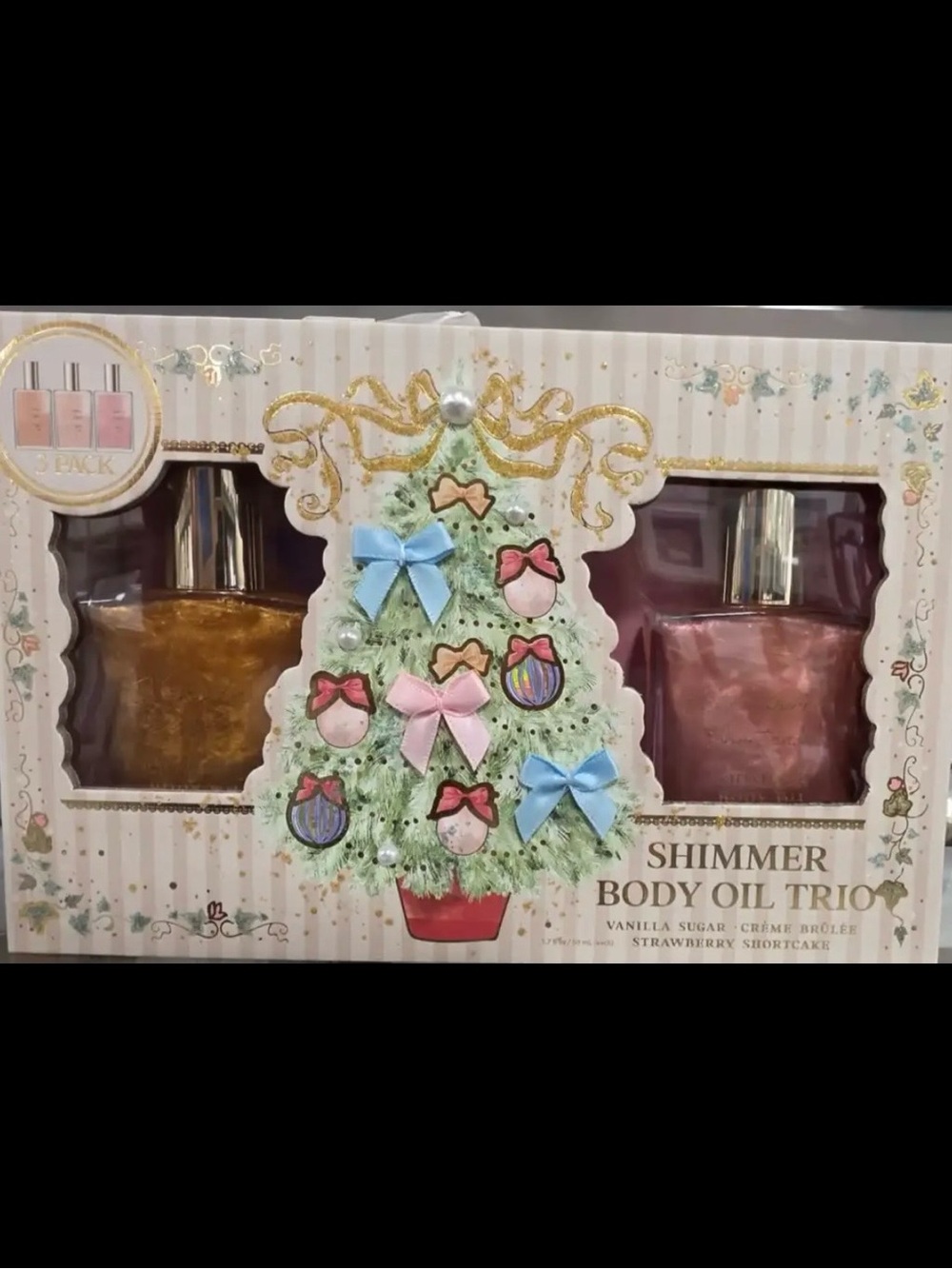 Shimmer Body Oil Trio - Pink, Gold, Rose Gold Body Shimmer